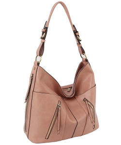 Fashion Zip Shoulder Bag Hobo LMD025-Z BLUSH